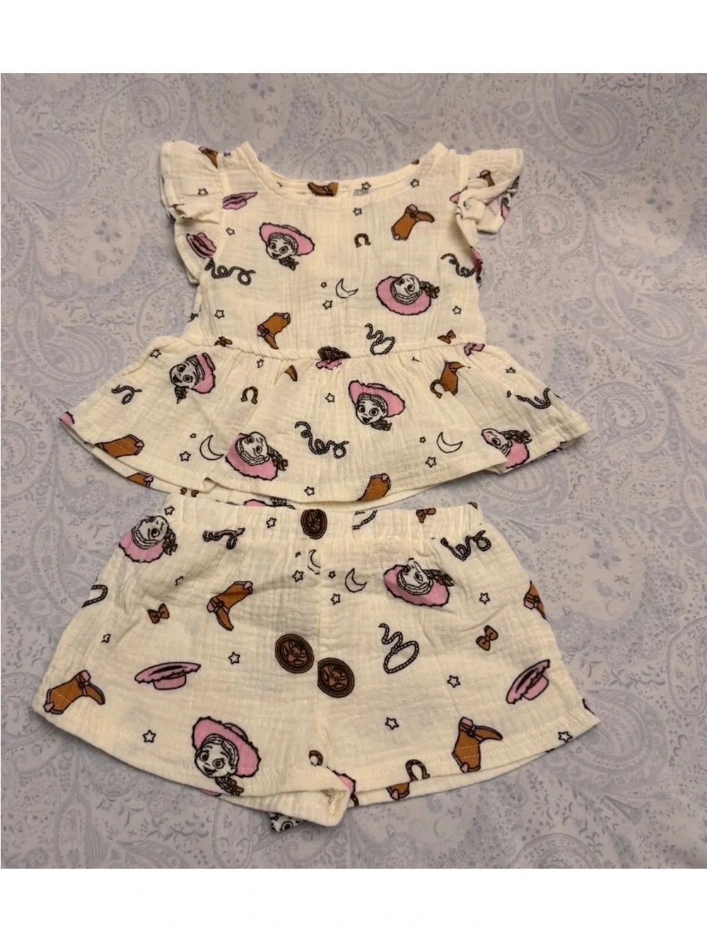 Toy Story 5 Jessie 100% Cotton Gauze Toddler 2 piece flowy tank & shorts outfit
